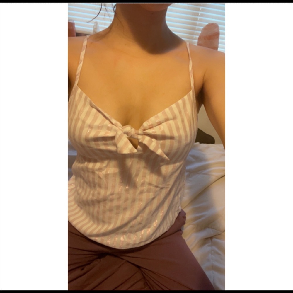 Victorias Secret Pink and White blouse